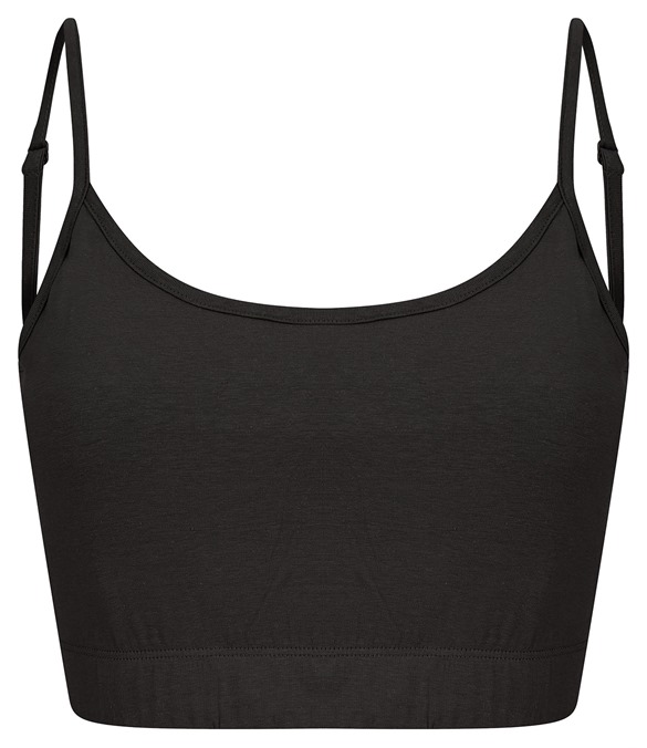 Women's sustainable fashion cropped cami top with adjustable straps