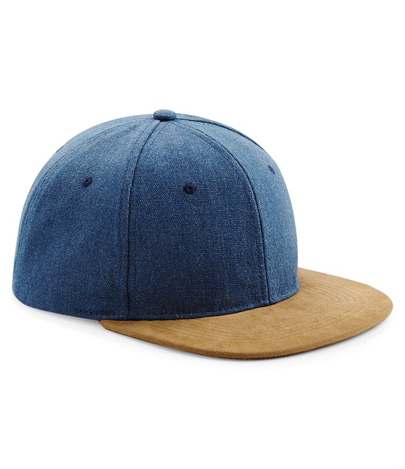Suede peak snapback