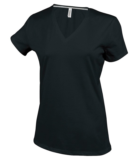 Ladies&#39; short-sleeved V-neck T-shirt