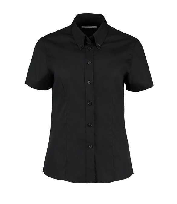 Women's corporate Oxford blouse short-sleeved (tailored fit)
