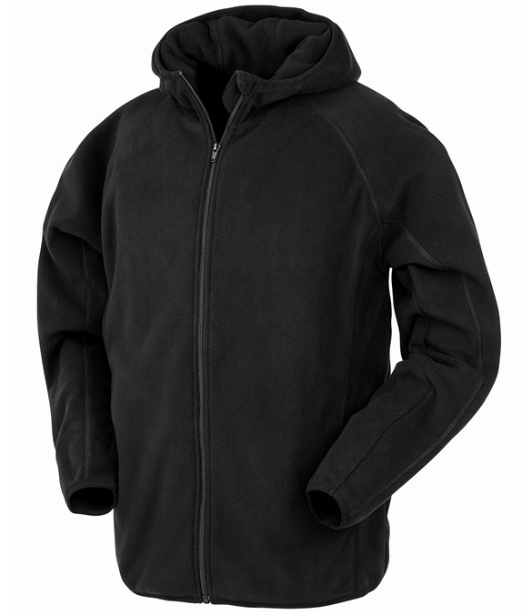 Recycled hooded microfleece jacket