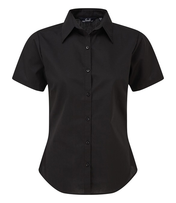Women's short sleeve poplin blouse