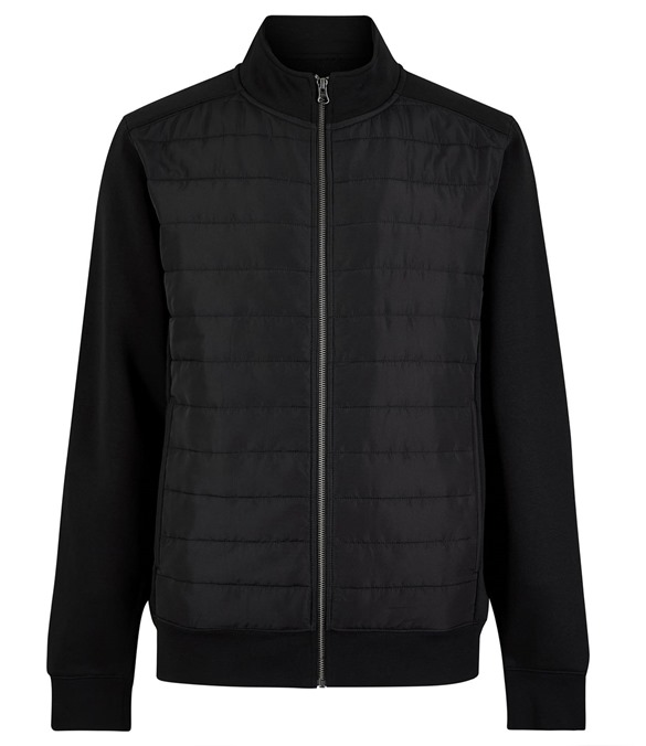 Regular fit quilted full-zip sweatshirt