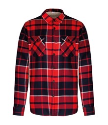 Sherpa-lined checked shirt jacket