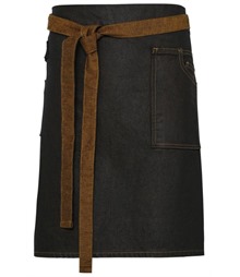 Division waxed-look denim waist apron