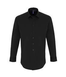 Stretch fit cotton poplin long sleeve shirt