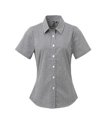 Women's Microcheck (Gingham) short sleeve cotton shirt