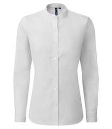 Women's banded collar 'grandad' shirt
