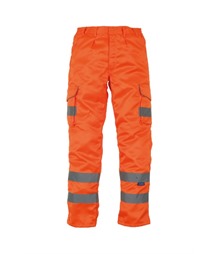 Hi-vis polycotton cargo trousers with kneepad pockets (HV018T/3M)