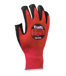 Traffi X-DURA 3-DIGIT PU Cut Level A Safety Glove (PACK 10)