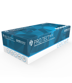 PRO.TECT Blue Nitrile Gloves (Case Of 10 Boxes / 100 Gloves Per Box)
