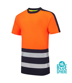 Supertouch Hi Vis Eco CoolAir 2 Tone Orange/Navy T-Shirt
